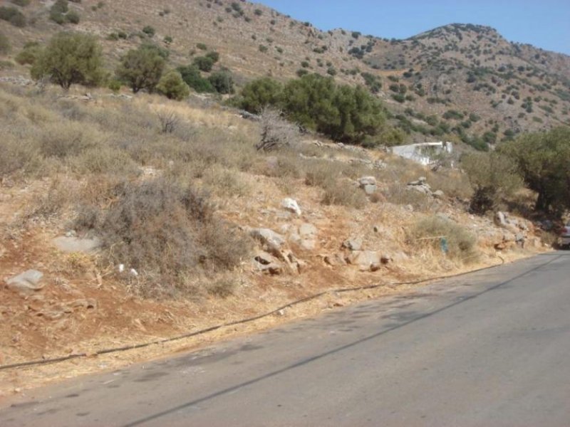 Plaka bei Elounda Großes Baugrundstück mit Meerblick in Chavgas, Elounda, Kreta, zu verkaufen Grundstück kaufen